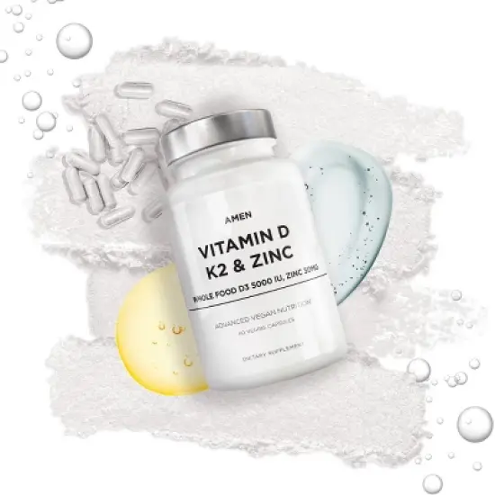 Amen Vitamin D, K2 & Zinc Supplement - 60ct image {2}