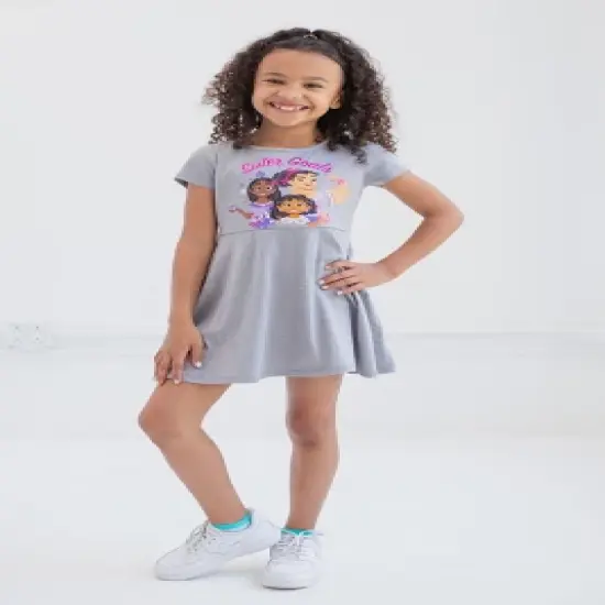 Disney Encanto Minnie Mouse Isabela Luisa Mirabel Girls Skater Dresses and Scrunchie Toddler to Big Kid  image {1}