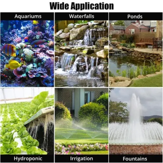 Submersible Water Pump, Pond Pump 36Ft Lift Height, Submersible Pump Pond with Power Cord 16Ft, Perfect for Waterfall image {6}