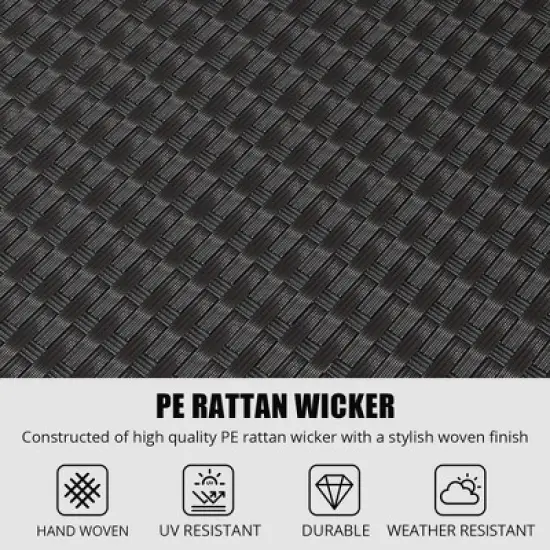 Set of 2 Outdoor PE Wicker Patio Chaise Pool Lounge Chairs image {4}