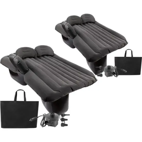 Zone Tech Inflatable Car Travel Air Mattress Back Seat Car blow up camping Bed with 2 Pillows and Pump kit Universal for Car SUV or Truck image {8}