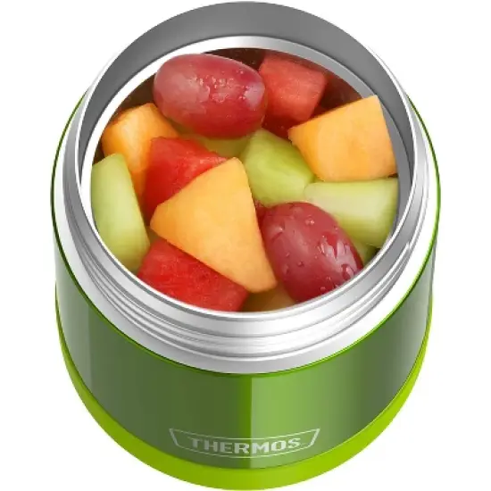 THERMOS FUNTAINER 10 Ounce Stainless Steel Vacuum Insulated Kids Food Jar with Folding Spoon, Lime image {4}