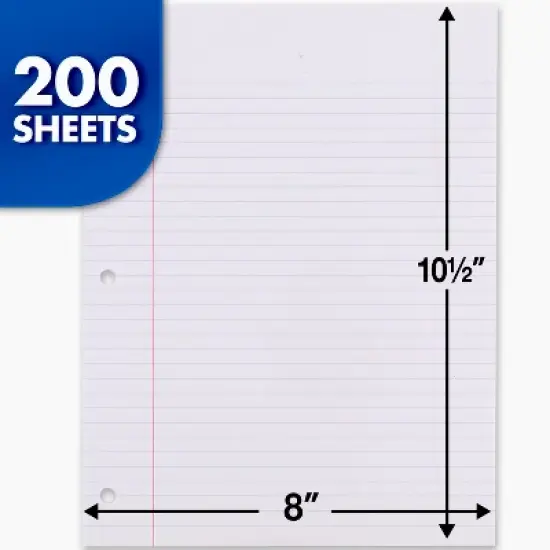 Mead Notebook Filler Paper, College Ruled, 200 Sheets Per Pack, 3 Packs image {2}