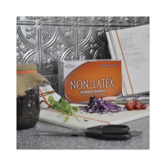 Alliance Non-Latex Rubber Bands, Size 64, 0.04" Gauge, Orange, 1 lb Box, 380/Box image {2}