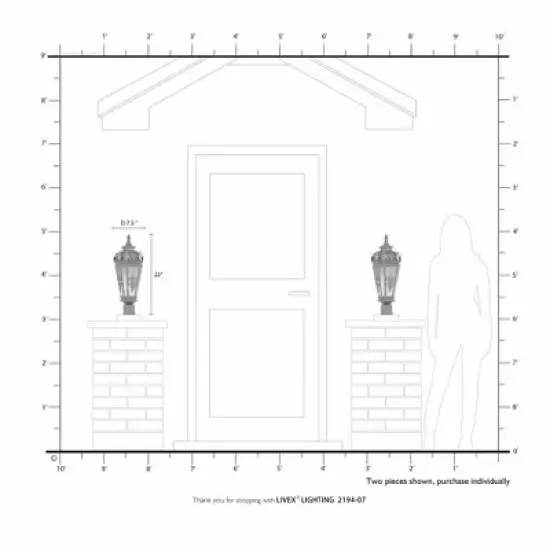 Livex Lighting Berkshire 1 - Light Post Light in  Bronze image {1}