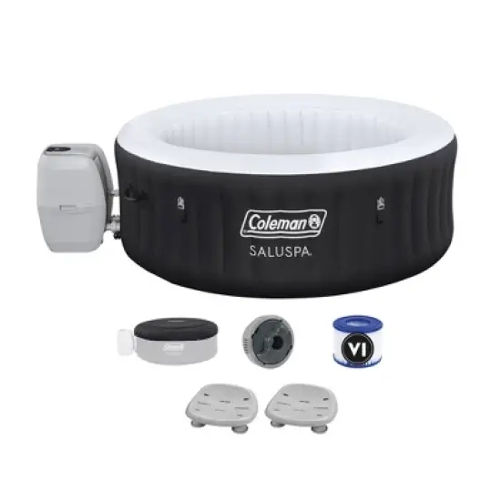 Bestway Coleman Miami AirJet Inflatable Hot Tub with EnergySense Cover and 2-Pack of SaluSpa Underwater Non-Slip Spa Seat with Adjustable Legs image {6}