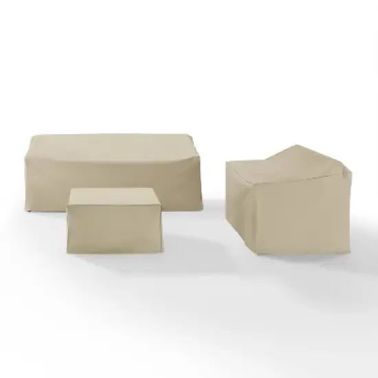 Crosley 3pc Sectional Cover Set, Loveseat, Sofa Square Table image {6}