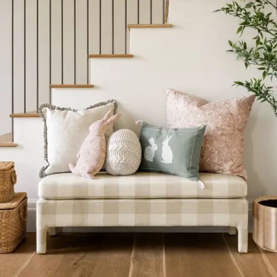 Bellfield Fully Upholstered Bench Checkered - Threshold&trade; designed with Studio McGee image {1}