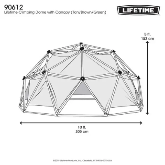 Lifetime 60" Climbing Dome with Canopy, Tan and Green (90612) image {6}