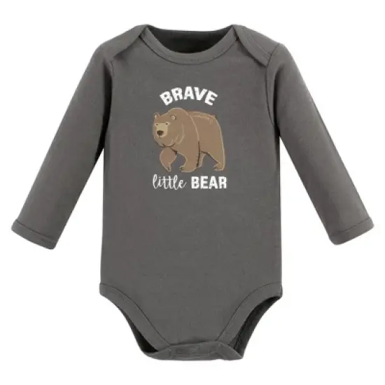 Touched by Nature Organic Cotton Long-Sleeve Bodysuits, Boy Woodland Alphabet 5-Pack image {2}
