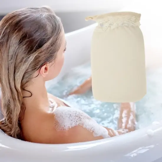 Unique Bargains Shower Gloves 8.86"x5.31" White 1 Pc image {1}