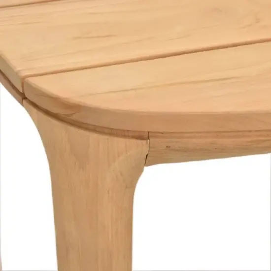 Linear Planked Wood 6 Piece Outdoor Dining Set Textured Weave Back Armchairs & Rectangular Table Ensemble image {5}