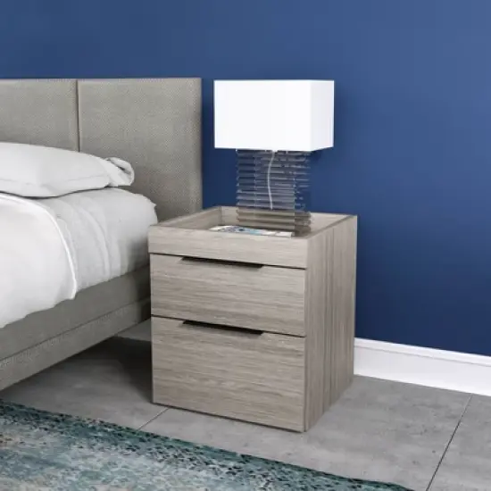 Carter Modern Double Drawer Nightstand - Eco Dream image {7}