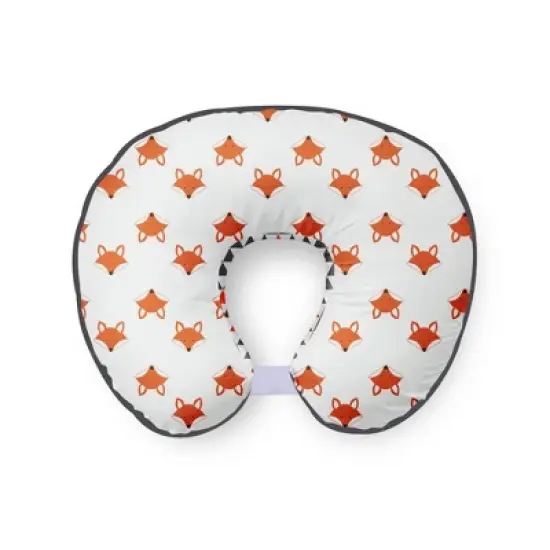 Bacati - 3 pc Playful Fox Orange Gray Hugster Feeding & Infant Support Nursing Pillow image {1}