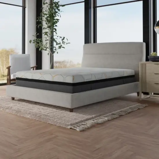 NicBex Full Size 14 Inch Gel Memory Foam Hybrid Mattress with Edge Support for a Cool Sleep,Mattress in a Box,Gray image {1}