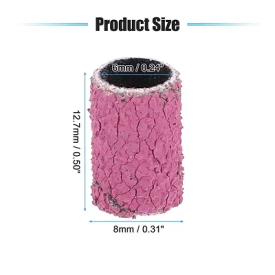 Unique Bargains 80 Grit Nail Drill Bits Sanding Bands Gel File Polish Remover For Electric Nail Tools 100 Pcs image {3}