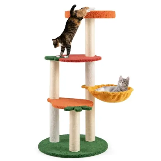 Tangkula Multi-level Cat Tree Cute Fruit World Cat Tower w/ Fruit-shaped Platforms image {9}