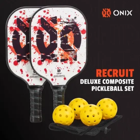 Onix 9.5'' Recruit Composite Oval Pickleball Paddle Set image {5}