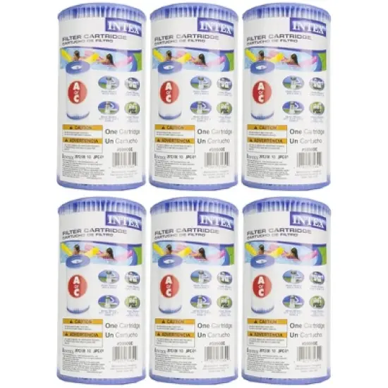 Intex 18'x48" Inflatable Easy Set Above Ground Pool Set and 6-Pack Filter Cartridge image {2}