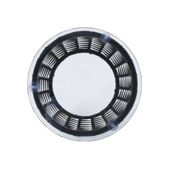 GDFStudio Laguna Outdoor 15.5" Wicker Glass Top Basket Side Table image {4}