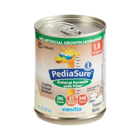 Pediasure Enteral Formula 1.0 Cal With Fiber Nutrition Drink, Vanilla, 8 fl oz, 24 Count image {4}