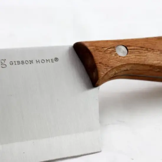 Gibson Home 6" Seward Stainless Steel Cleaver with Wooden Handle image {4}