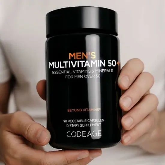 Codeage Men's Multivitamin 50+ Supplement - Essential Vitamins for Men Over 50 Years Old, Minerals, Turmeric, Probiotics & Botanicals, 90 Capsules image {3}