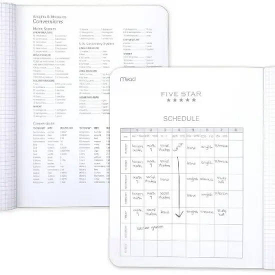 Five Star 80pg Graph Composition Notebook 9.75"x7.5": Quad Ruled, Flexible Cover, Acid-Free, Multicolored, Adult Stationery image {3}