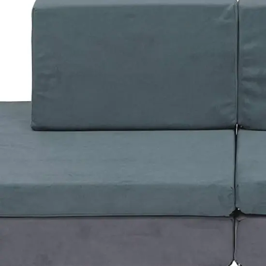Children's Factory Multipurpose Whatsit Kids Furniture Sofa Couch with Flexible Seat Cushions for Home Bedrooms, Playrooms, and Dorms, Gray image {2}