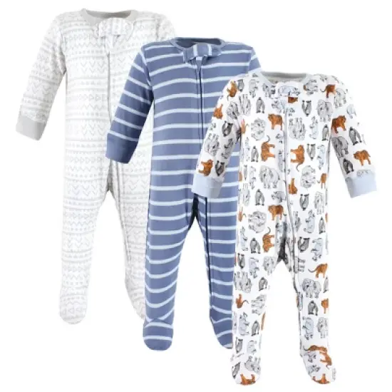 Touched by Nature Infant Boy Organic Cotton Sleep and Play, Boy Endangered Safari image {5}