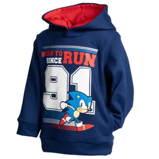 SEGA Sonic the Hedgehog Toddler Boys Fleece Fashion Pullover Hoodie Navy  image {1}