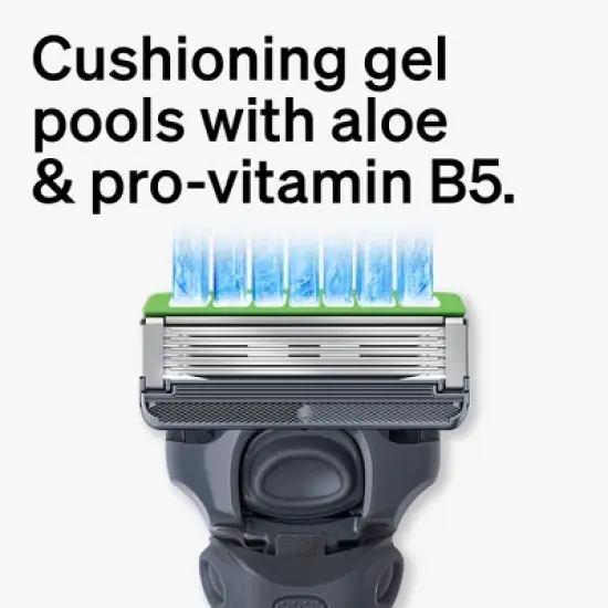 Schick Hydro Sensitive Razor &ndash; 5 Blade Razor for Men with Sensitive Skin - Trial Size &ndash; 1 Razor Handle with 3 Razor Refills image {4}