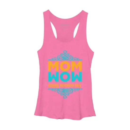 Women's Design By Humans Happy Mother's Day Mom Wow By tmsarts Racerback Tank Top image {3}