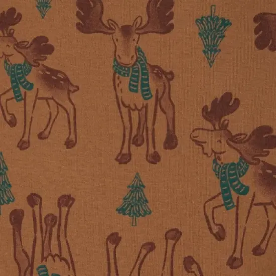 Carter's Just One You&reg; Toddler Boys' Striped Moose Short Sleeve Pajama Set - Brown/Green image {1}