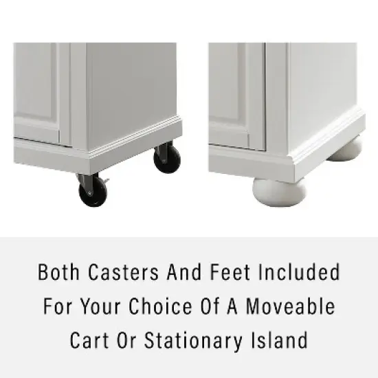 Alexandria Granite Top Portable Kitchen Island/Cart White/Gray - Crosley image {3}