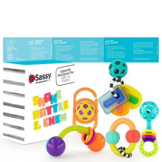 Sassy Toys Shake Rattle & Chew Gift Set - 5pc image {2}