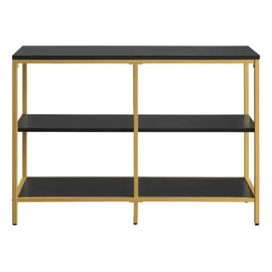 30" Modern Life Double 3 Shelves Bookcase Credenza Black - OSP Home Furnishings image {1}
