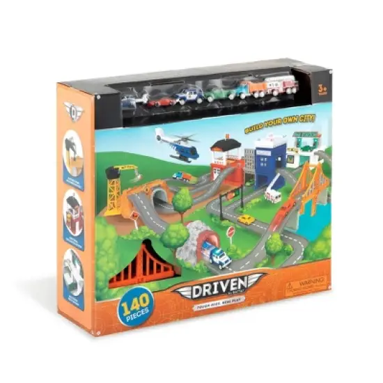 DRIVEN &ndash; Truck Playset with Fire Station &ndash; Build-A-City - 140pc image {6}
