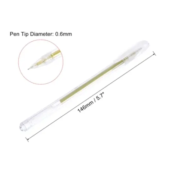 Unique Bargains 0.6mm Tip Gel Ink Rollerball Pens Gold/Silver/White 9 Pcs image {1}
