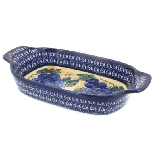 Blue Rose Polish Pottery 1281 Zaklady Rectangular Serving Dish image {6}