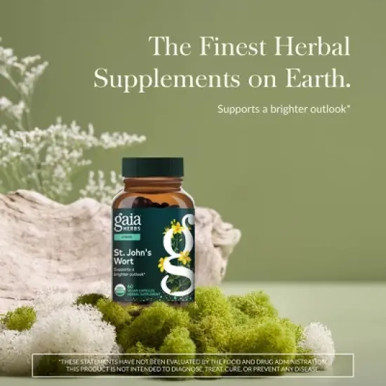 Gaia Herbs St. John's Wort - Natural Stress Support Supplement to Help Maintain Emotional Health - 60 Vegan Liquid Phyto-Capsules image {2}