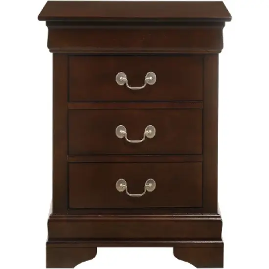 Passion Furniture Louis Philippe 3-Drawer Nightstand (29 in. H x 16 in. W x 21 in. D) image {12}