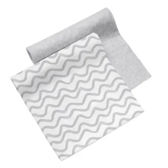 BreathableBaby Swaddle Blanket, Watercolor Wave Gray & Gray Heather, 2 Pack image {6}