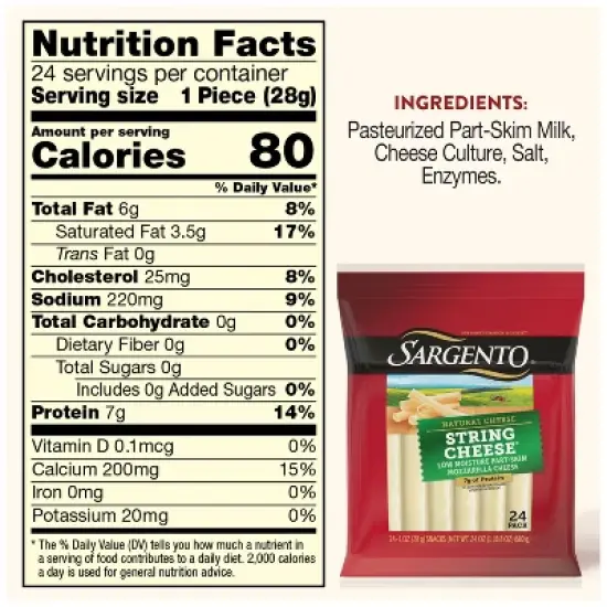 Sargento Mozzarella String Cheese - 24oz/24ct image {4}