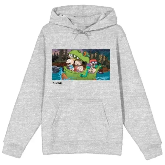 Nickelodeon Rugrats and Hippo Sub Men's Athletic Gray Graphic Hoodie image {5}