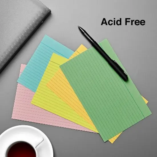 Staples 5" x 8" Line Ruled Assorted Pastel Index Cards 300/Pack (50995) TR50995 image {2}