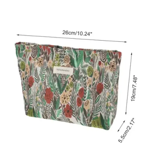 Unique Bargains Portable Embroidery Flower Makeup Bag 1 Pc image {1}