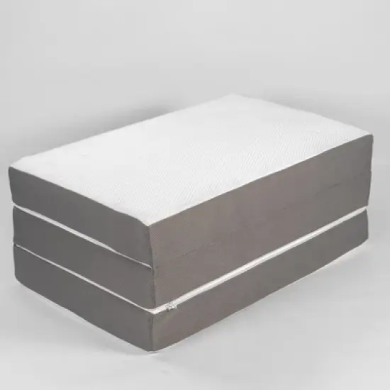 Continental Sleep 3-Inch Portable Tri Folding Gel Memory Foam Mattress | Breathable Mesh Sides with Ultra Soft, Removable and Washable Cover image {3}