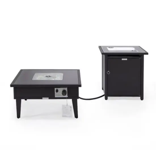 LeisureMod Walbrooke Patio Square Fire Pit and Tank Holder image {3}