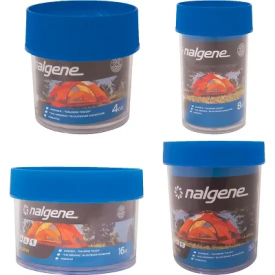 Nalgene Wide Mouth Outdoor Storage Container - Clear/Blue image {1}